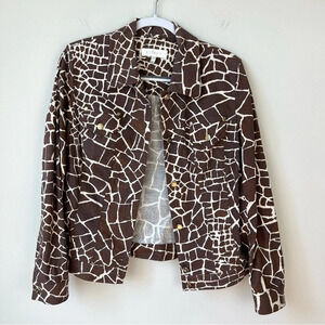 Escada Animal Print Cotton Denim Jacket